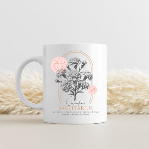 Sagittarius Zodiac Floral Carnation Astrology  Coffee Mug