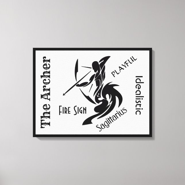 Sagittarius Zodiac Framed Canvas Print (Front)