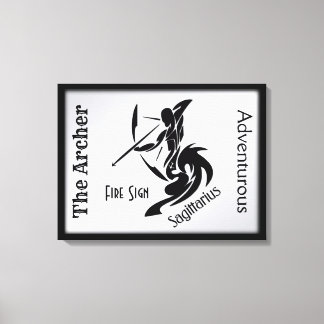 Sagittarius Zodiac Framed Silver Canvas Print