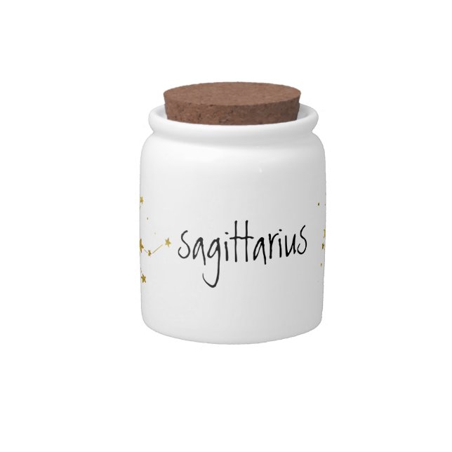 Sagittarius Zodiac Gift Candy Jar (Front)