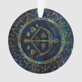 Sagittarius Zodiac Gold Abalone on Constellation Ornament