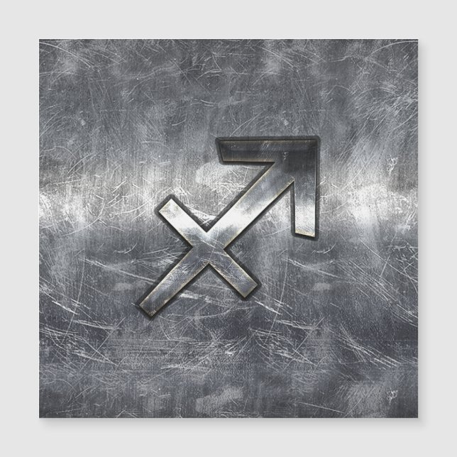 Sagittarius Zodiac Grunge Distressed Steel Style (Front)