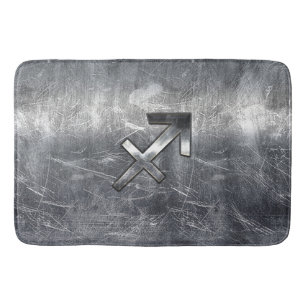 Sagittarius Zodiac Grunge Distressed Steel Style Bathroom Mat