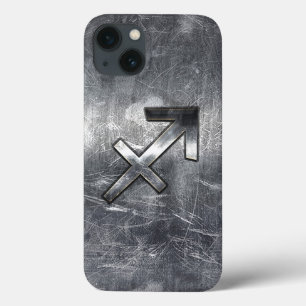 Sagittarius Zodiac Grunge Distressed Steel Style iPhone 13 Case
