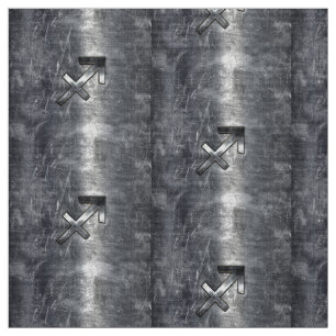 Sagittarius Zodiac Grunge Distressed Steel Style Fabric