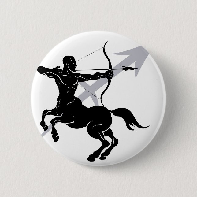 Sagittarius zodiac horoscope astrology sign button (Front)
