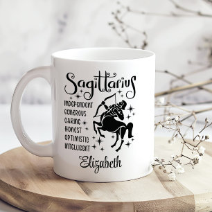 Sagittarius Zodiac Horoscope Custom Name  Coffee Mug