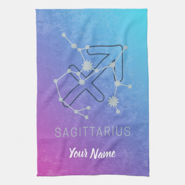 Sagittarius Zodiac Horoscope Star Constellation Kitchen Towel (Vertical)