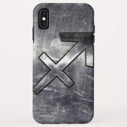 Sagittarius Zodiac In Grunge Distressed Steel look iPhone XS Max Case