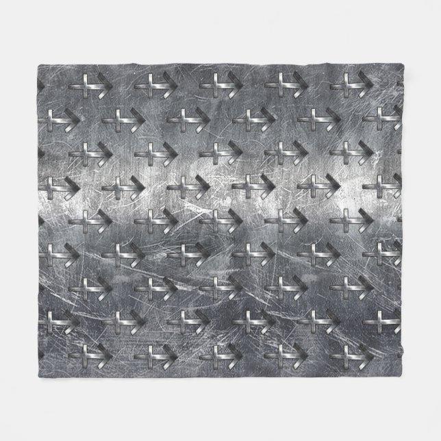 Sagittarius Zodiac In Grunge Distressed Steel look Fleece Blanket (Front (Horizontal))