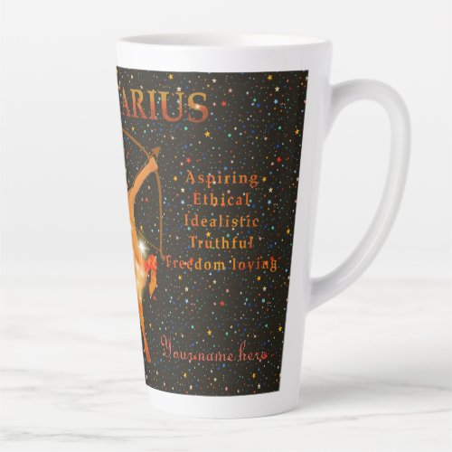 Sagittarius zodiac modern personalized latte mug