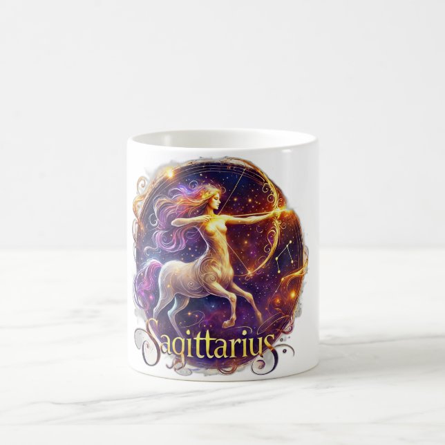 Sagittarius Zodiac Mug – Fiery & Adventurous Desig (Center)