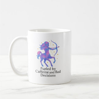 Sagittarius Zodiac Mug – Fueled by Caffeine and Ba