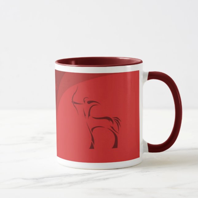 Sagittarius zodiac mug (maroon) (Right)