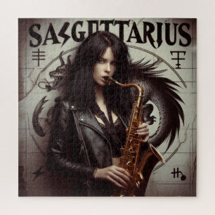 Sagittarius Zodiac Musician Saxophone Jigsaw Puzzle