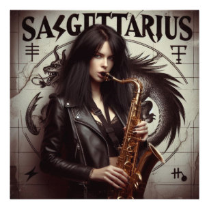 Sagittarius Zodiac Musician Saxophone Photo Print