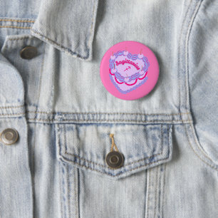 Sagittarius Zodiac Pastel Heart Birthday Cake Button