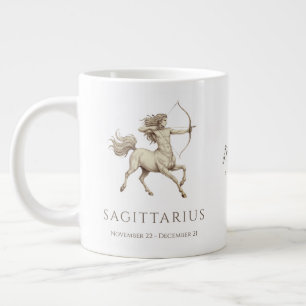Sagittarius Zodiac Personalized Name & Birth Date Giant Coffee Mug