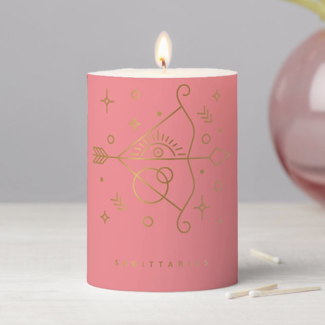 Sagittarius Zodiac Pillar Candle (In Situ)
