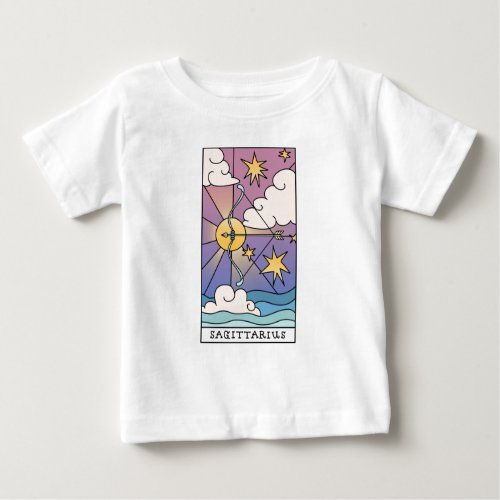 Sagittarius Zodiac Sign Abstract Art Vintage Baby T_Shirt