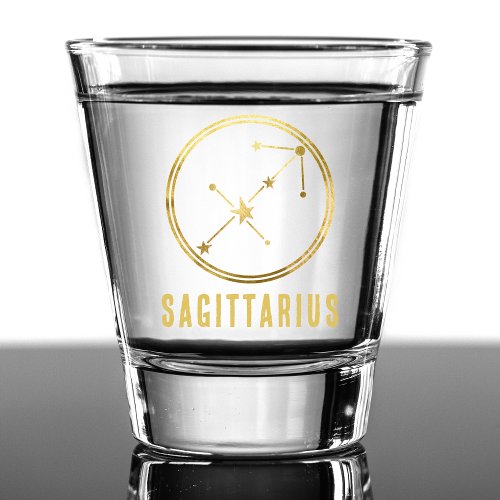 Sagittarius Zodiac Sign Astrology Horoscope Gold Shot Glass