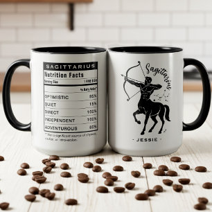 Sagittarius Zodiac Sign Astrology Nutrition Facts Mug