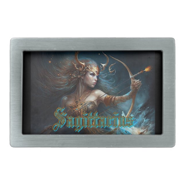 Sagittarius Zodiac Sign Belt Buckle (Front)