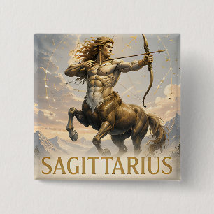Sagittarius Zodiac Sign Birthday Astrology Gift Button