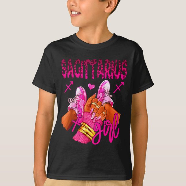 Sagittarius Zodiac Sign Birthday Queens Horoscope  T-Shirt (Front)
