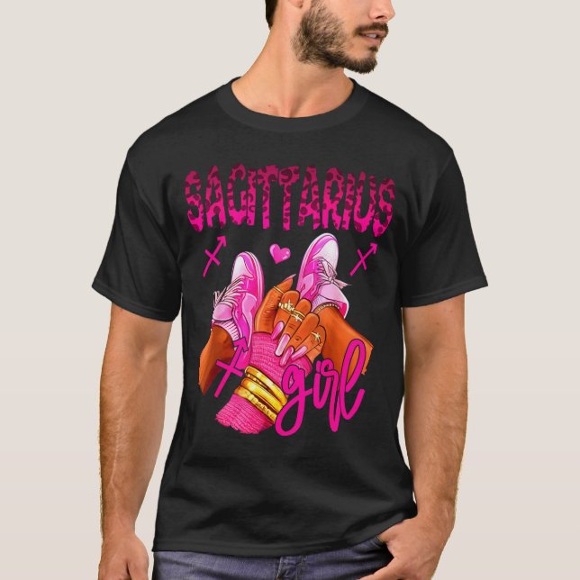 Sagittarius Zodiac Sign Birthday Queens Horoscope  T-Shirt (Front)