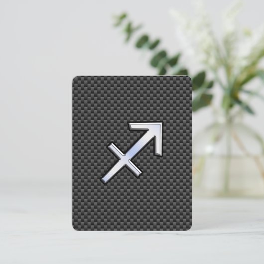 Sagittarius Zodiac Sign Black Carbon Fiber Print (Standing Front)