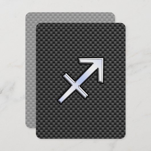Sagittarius Zodiac Sign Black Carbon Fiber Print (Front/Back)