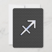 Sagittarius Zodiac Sign Black Carbon Fiber Print (Front)