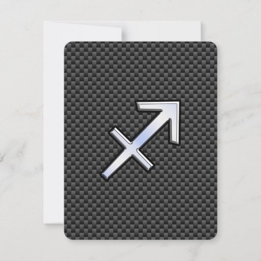 Sagittarius Zodiac Sign Black Carbon Fiber Print (Front)