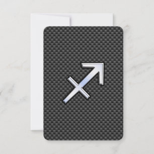 Sagittarius Zodiac Sign Black Carbon Fiber Print