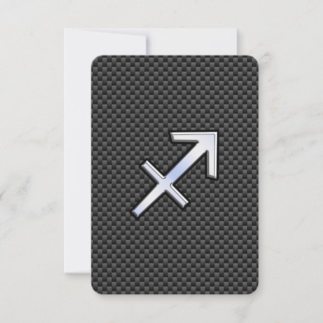 Sagittarius Zodiac Sign Black Carbon Fiber Print (Front)
