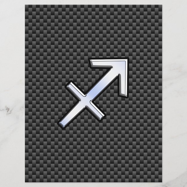 Sagittarius Zodiac Sign Black Carbon Fiber Print Flyer (Front)