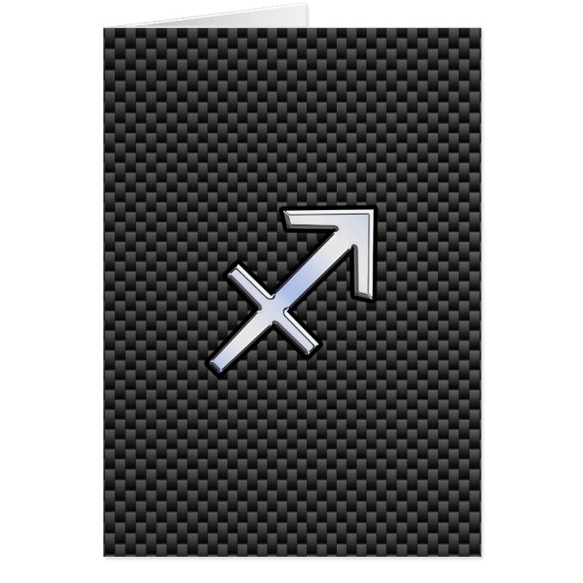 Sagittarius Zodiac Sign Black Carbon Fiber Style (Front)