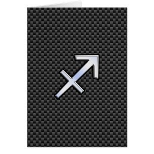 Sagittarius Zodiac Sign Black Carbon Fiber Style Cards