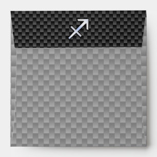 Sagittarius Zodiac Sign Black Carbon Fiber Style Envelope