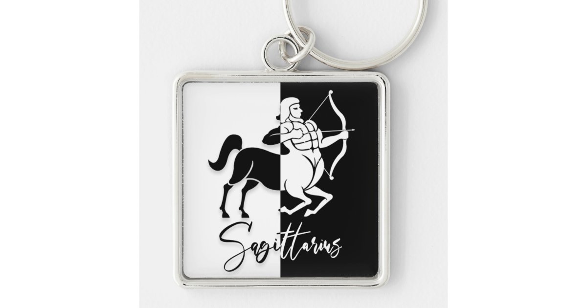 Sagittarius Zodiac Sign, Black & White Keychain | Zazzle Sagittarius Zodiac Sign, Black & White Keychain | Zazzle
