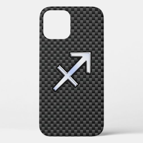 Sagittarius Zodiac Sign Carbon Fiber Style iPhone 12 Case