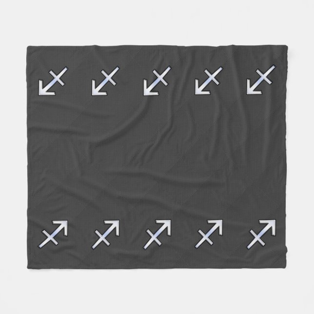 Sagittarius Zodiac Sign Carbon Fiber Style Fleece Blanket (Front (Horizontal))