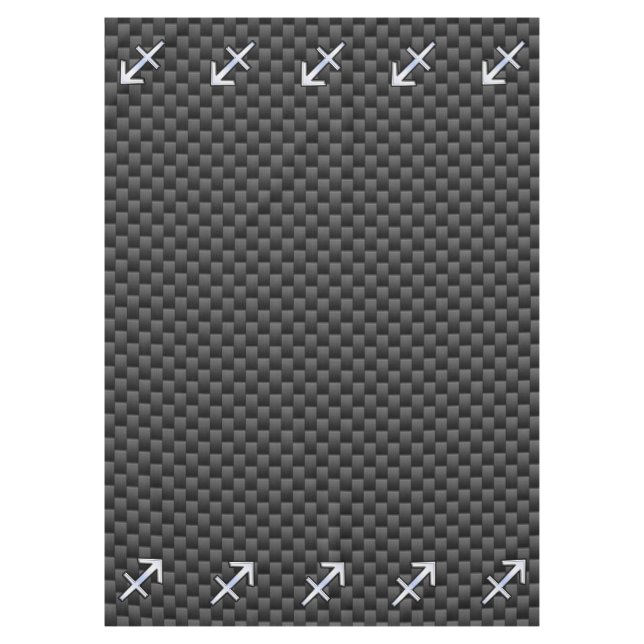 Sagittarius Zodiac Sign Carbon Fiber Style Tablecloth (Front)