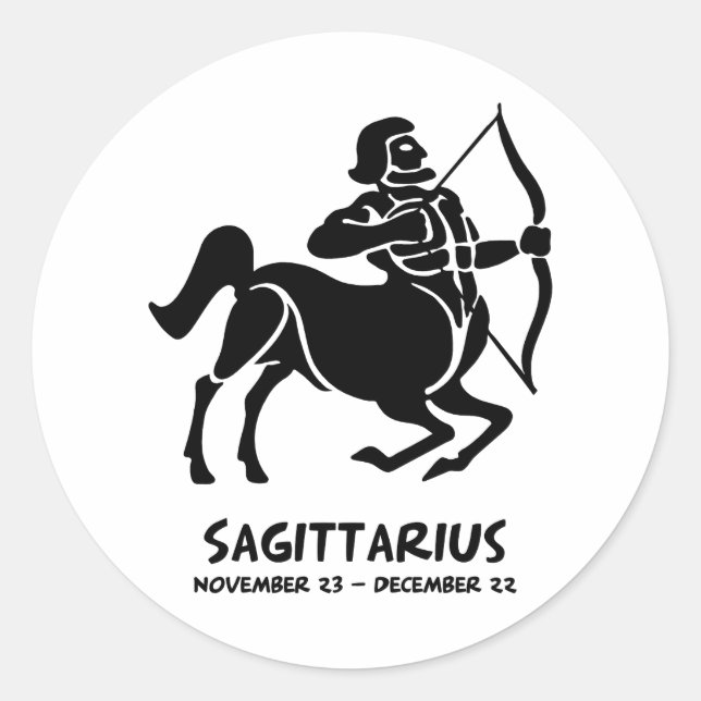Sagittarius Zodiac Sign Classic Round Sticker (Front)