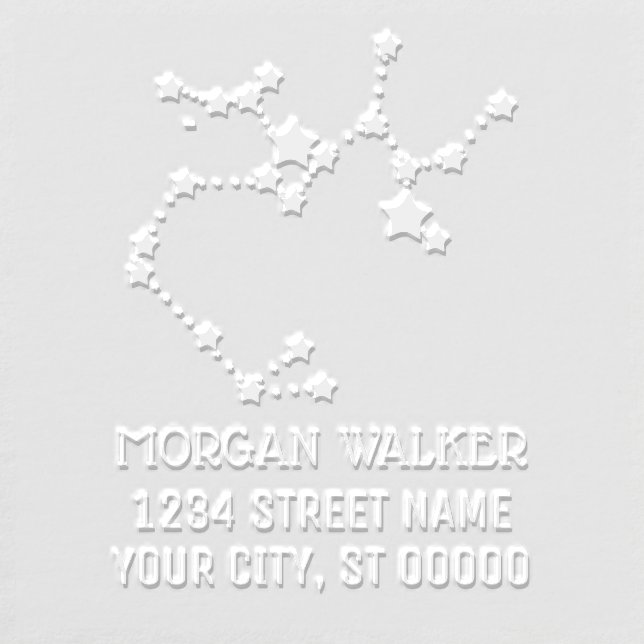 Sagittarius Zodiac Sign Constellation Name Address Embosser (Design)