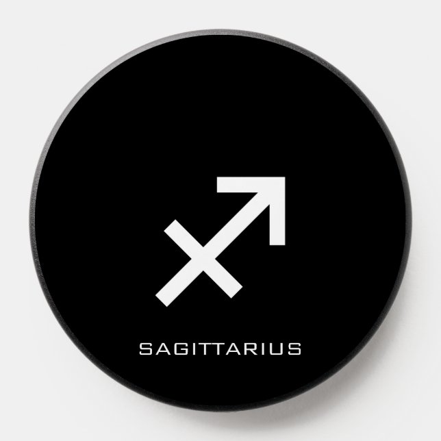 Sagittarius Zodiac Sign Custom Text Simple Minimal PopSocket (Popsocket)