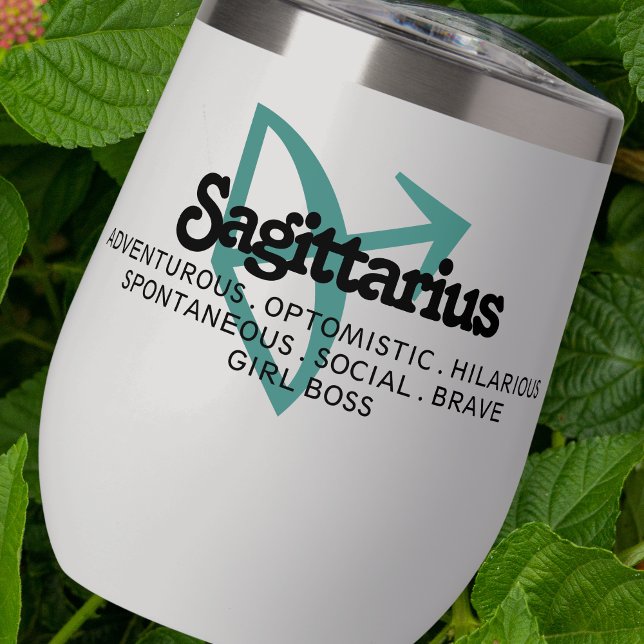 Sagittarius Zodiac Sign Custom Traits Thermal Wine Tumbler (Creator Uploaded)
