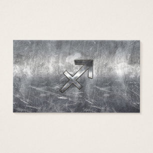 Sagittarius Zodiac Sign Distressed Steel