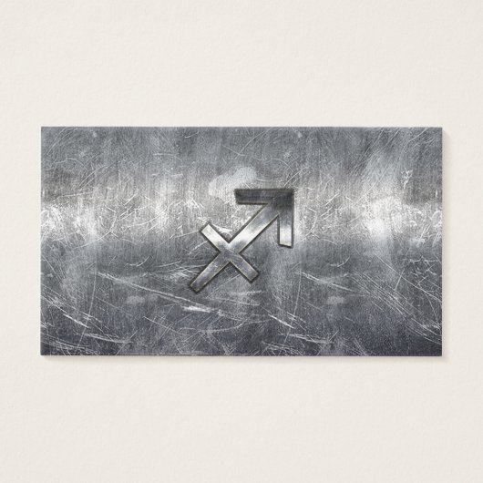 Sagittarius Zodiac Sign Distressed Steel (Front)
